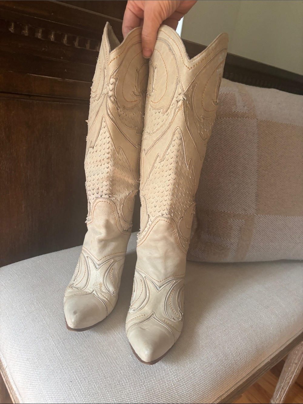Vintage RobertCavalli  Decorative Stitch Western Boots - Picture 2 of 6